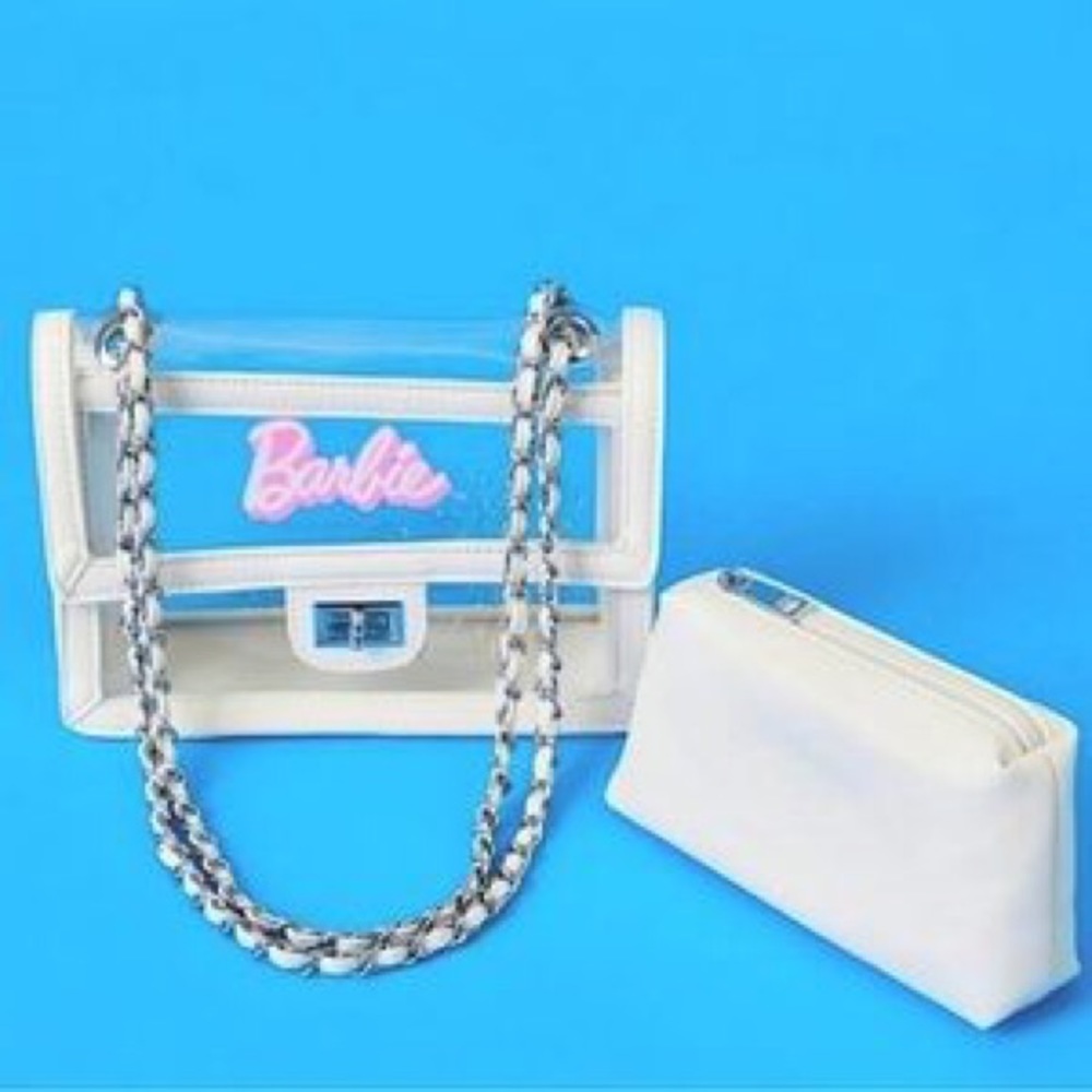 BARBIE X FOREVER21 white vinyl bag.